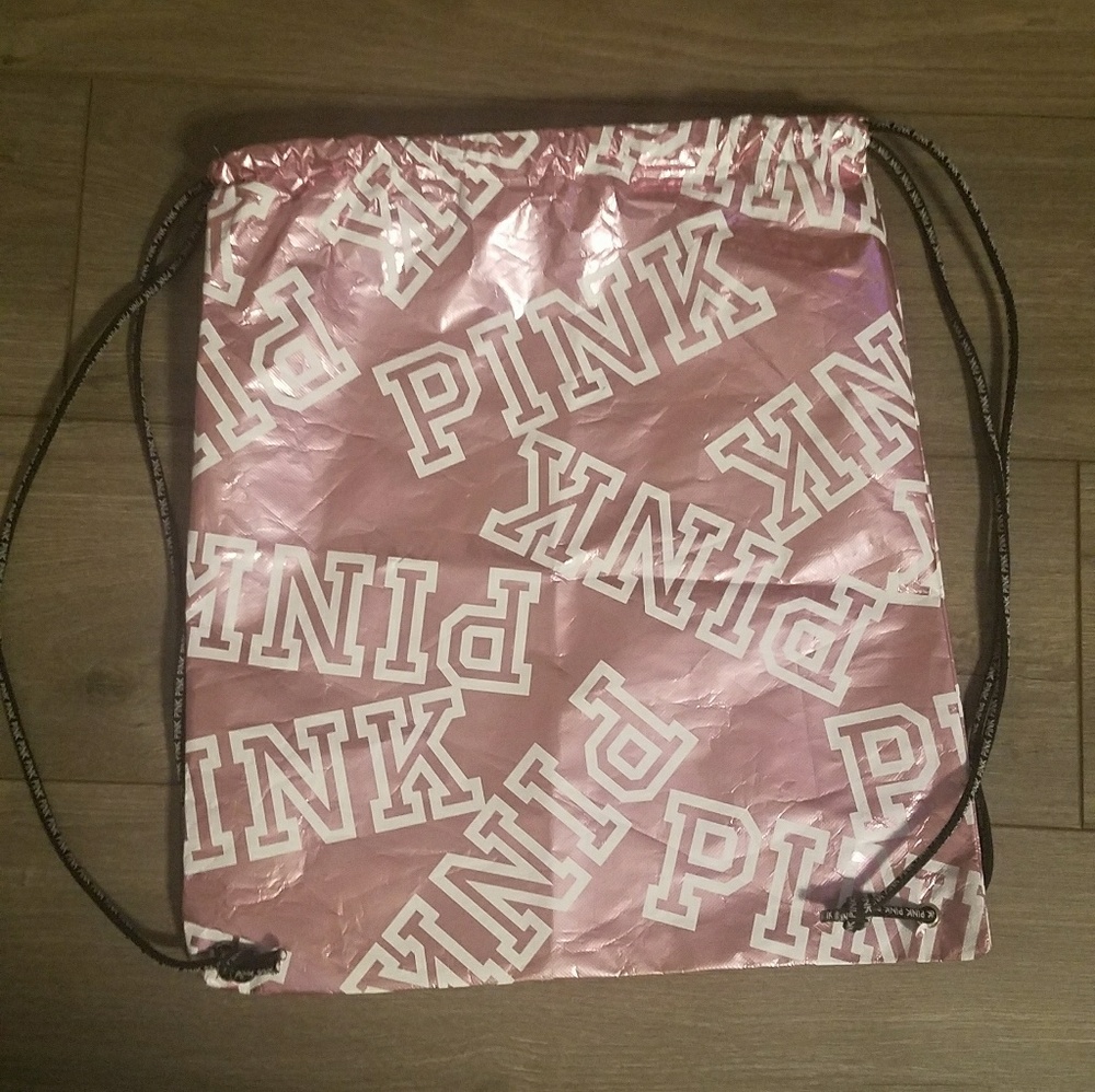 Pink metallic gym backpack